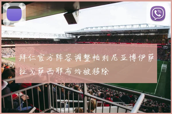 拜仁官方阵容调整帕利尼亚博伊萨拉戈萨西耶布均被移除